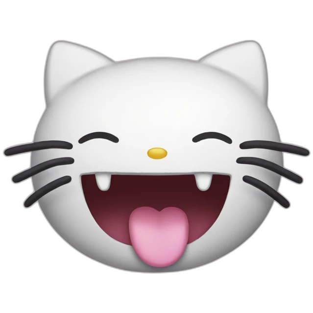 Hello kitty laugh out emoji