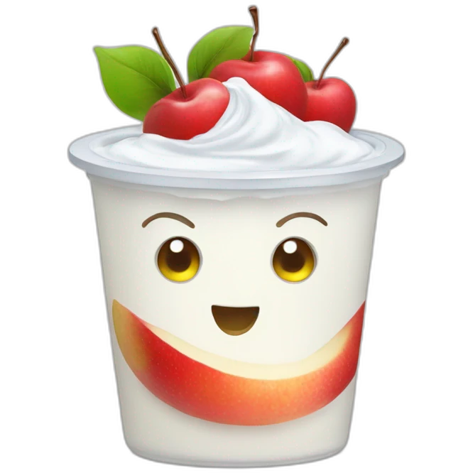 yogurt with apples in it emoji