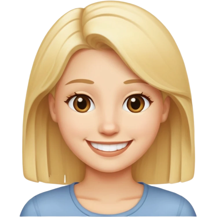 blonde person with a friendly smile emoji