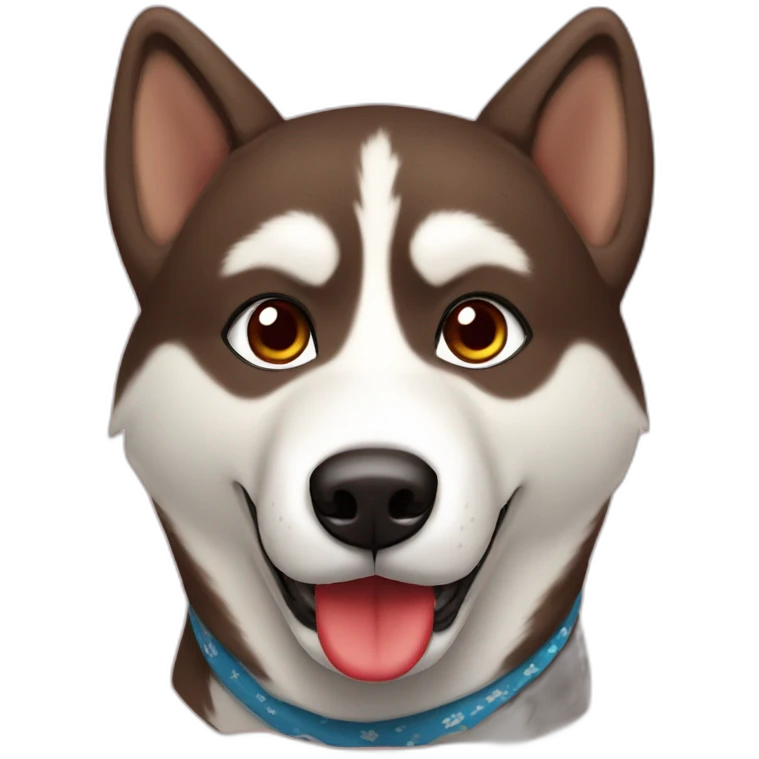 Brown husky with red neck bandana emoji