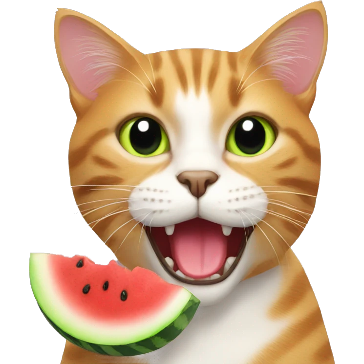 cat that eats watermelon emoji
