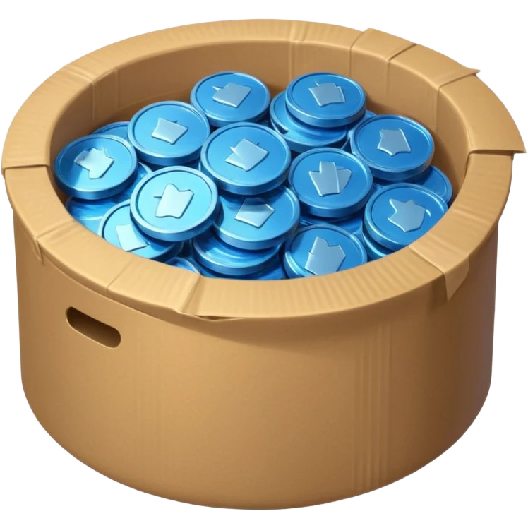 blue coins credit in a package emoji