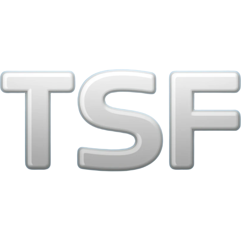 make a black and white logo with the letters TSF emoji