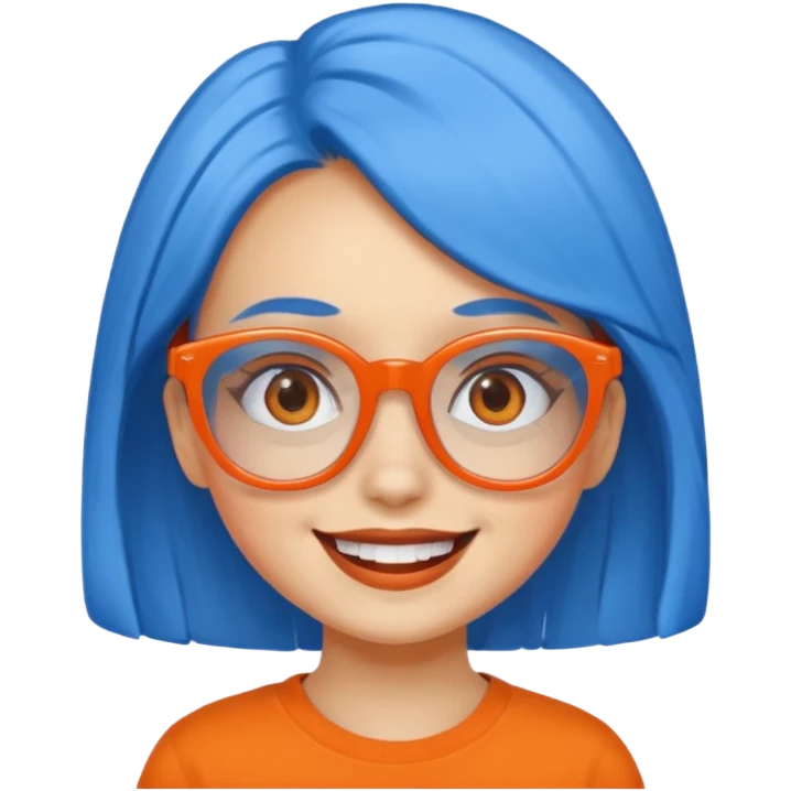 blue skinned orange glassed daughter emoji