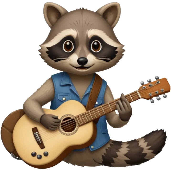 crazy Raccon with guitar emoji