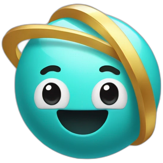 Uranus with ring and smiling face emoji