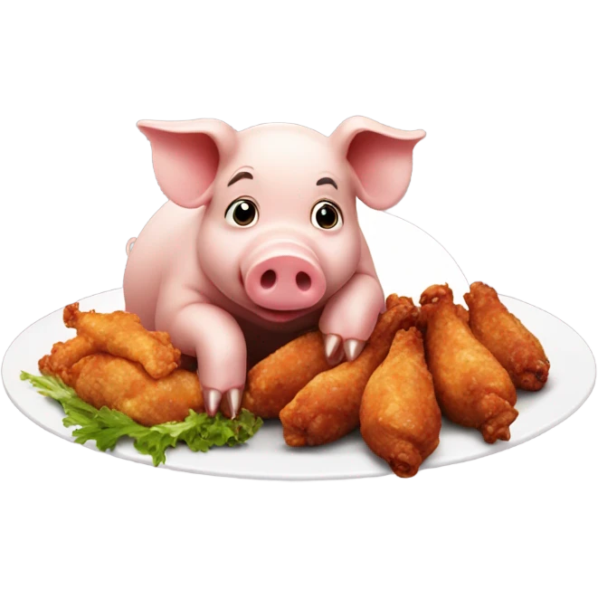 Pig eating chicken wings  emoji