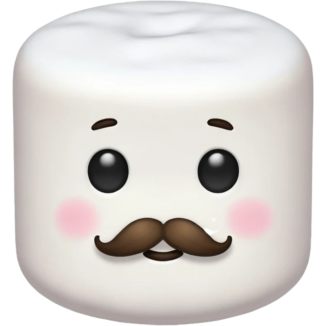 mustached marshmallow emoji