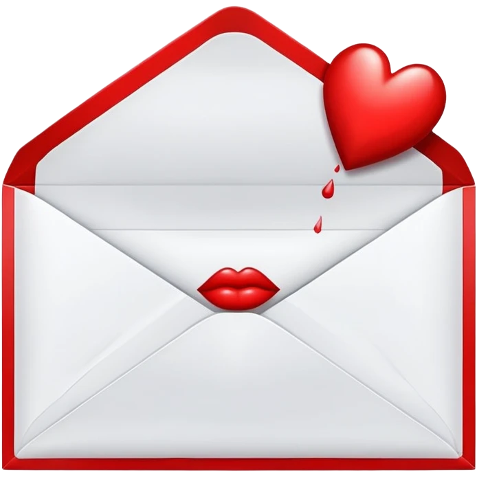 An envelope with a kiss print emoji