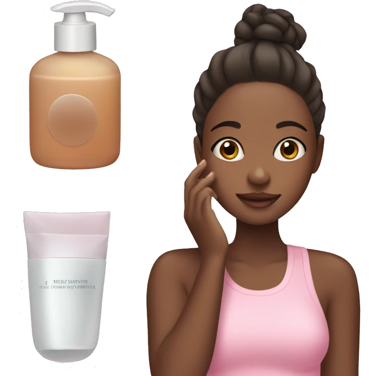 A girl doing her skin care emoji