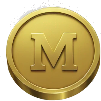 a coin with an M on it emoji