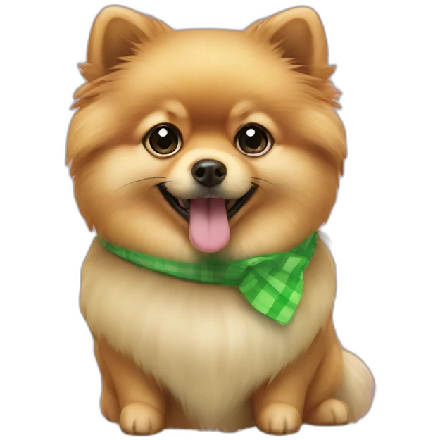 pomeranian with green check to indicate task is done emoji
