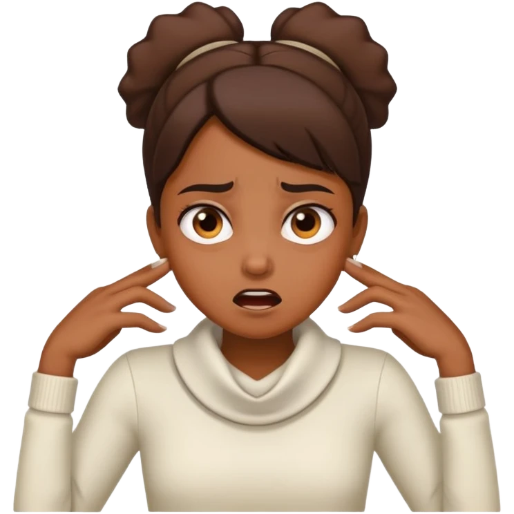 girl with hands on her neck and mad emoji