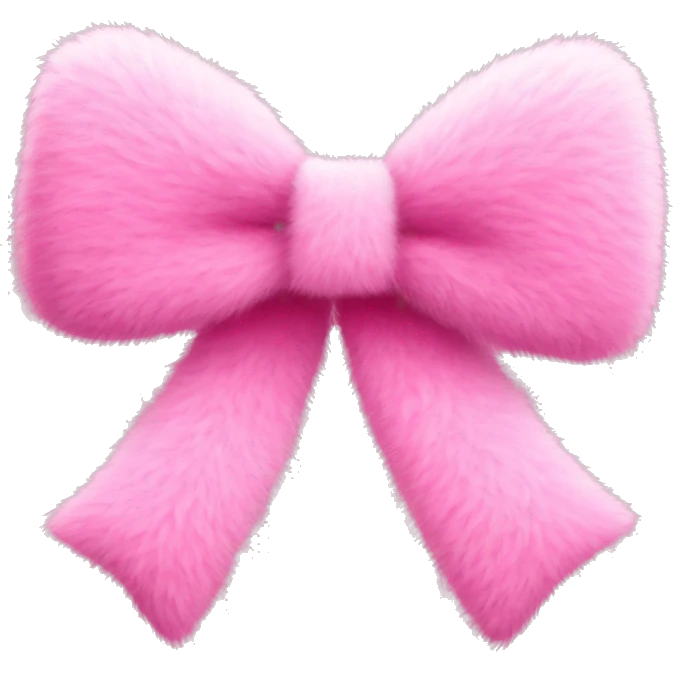 Pink fuzzy bow emoji