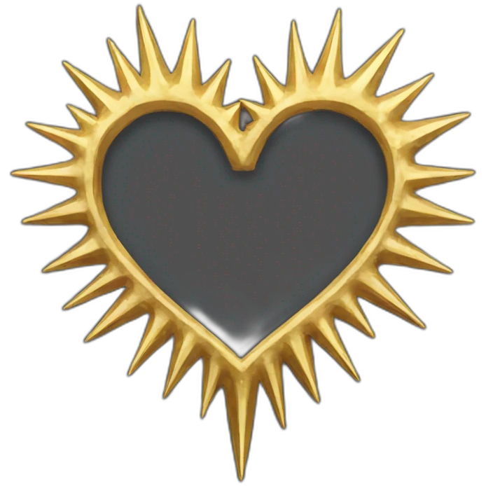 Gold spiky heart frame goth style emoji