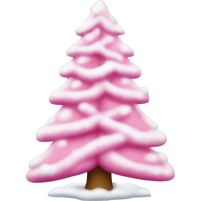 Pink snow Christmas tree emoji