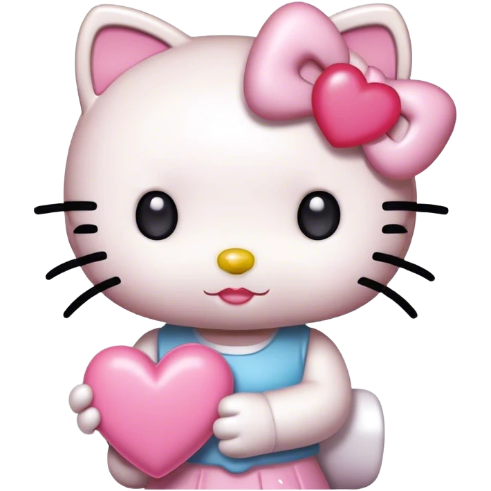 hello kitty with heart emoji
