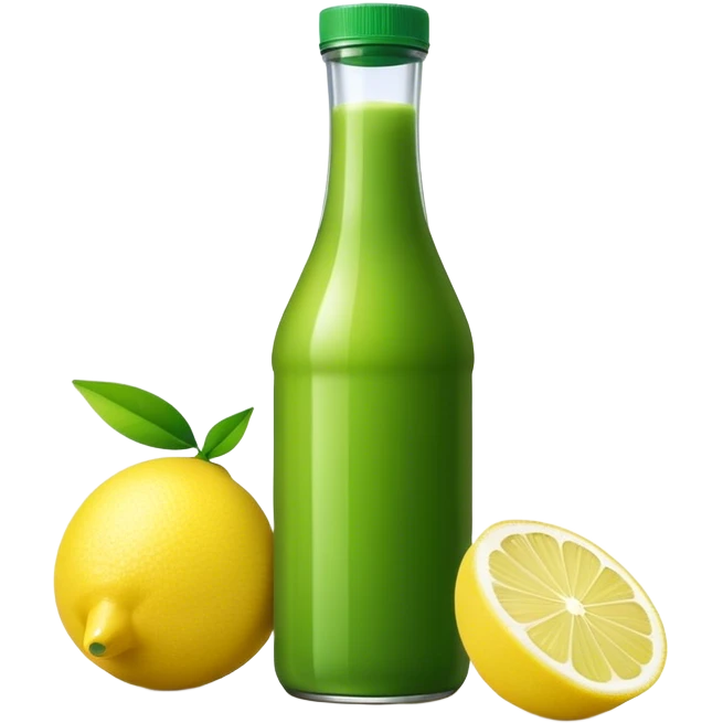 Juice green lemon bottle emoji