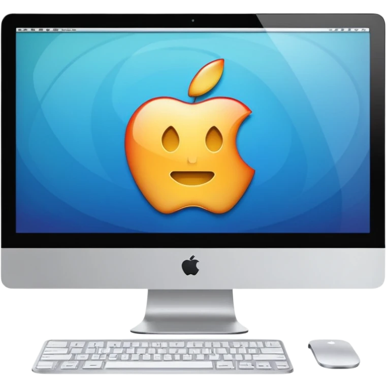an Apple iMac that is showing a website emoji