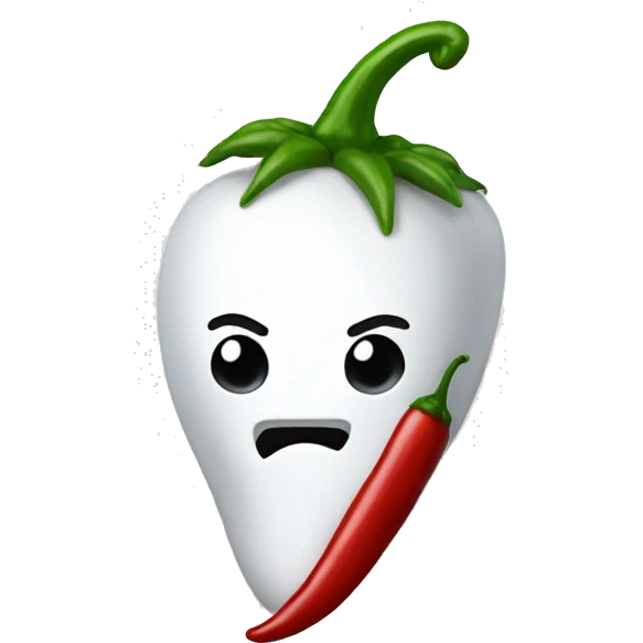 chilli wearing white clothes with boop on head emoji