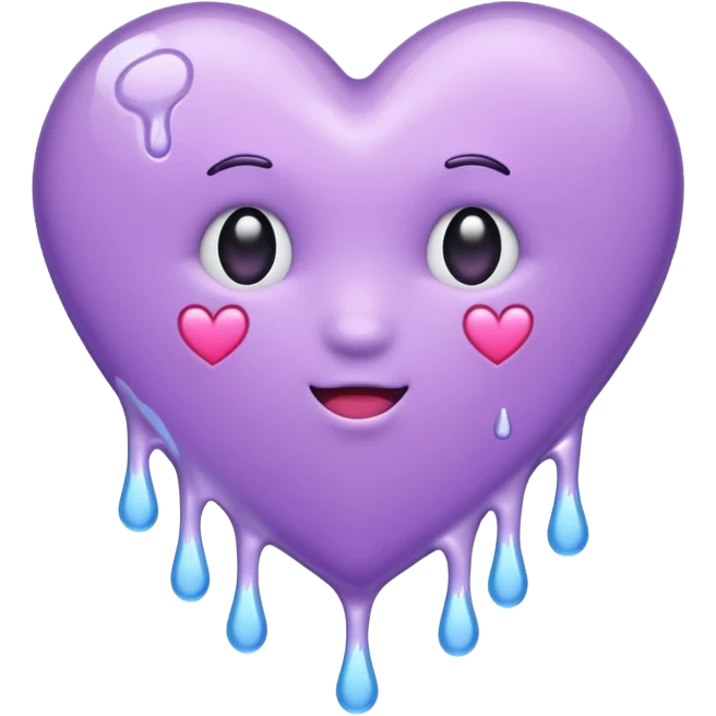 pastel purple dripping heart emoji