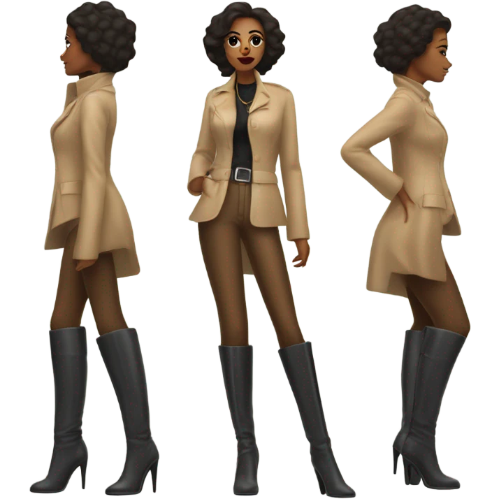 Create emoji of a word a lady down the street in very high heel CFM Boots emoji