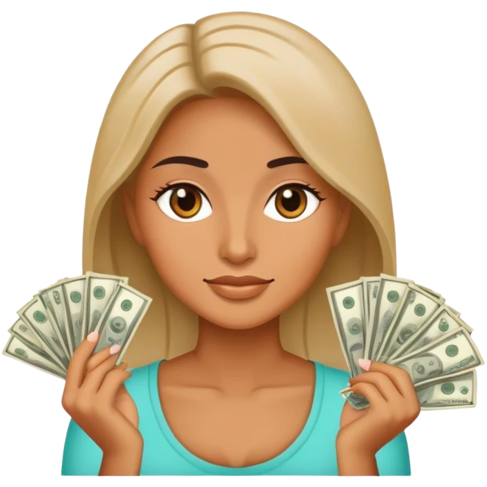 woman with a lot of money emoji