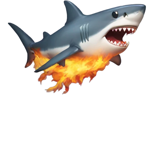 A shark on fire emoji