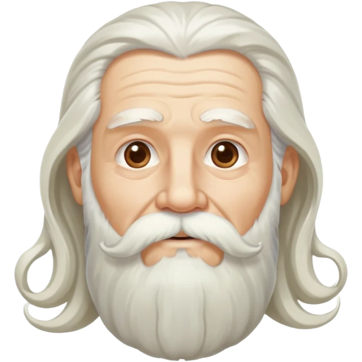 God, elderly man with flowing white hair, long beard and white mustache, heavenly emoji