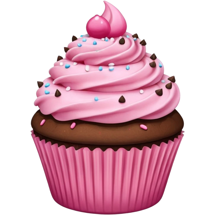 Cupcake with pink icing emoji