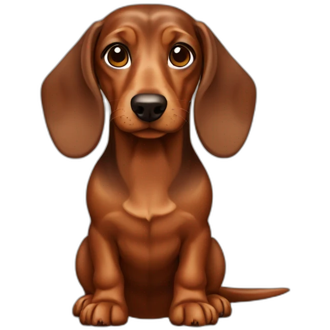 Brown dachshund adult full body emoji