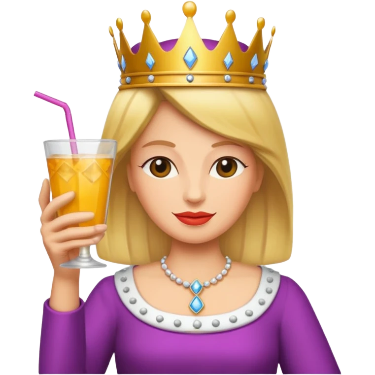 queen with drink emoji