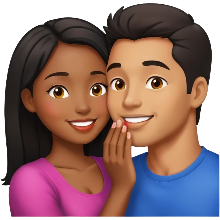 filippino man kissing black girl emoji