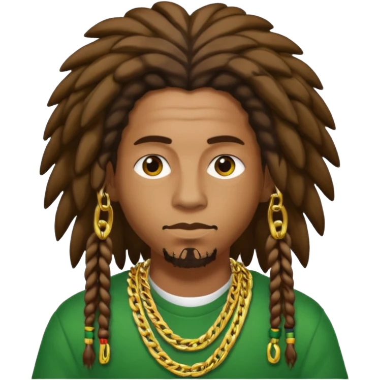 Rapper rasta hair back emoji