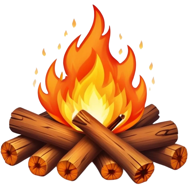campfire with sparks emoji