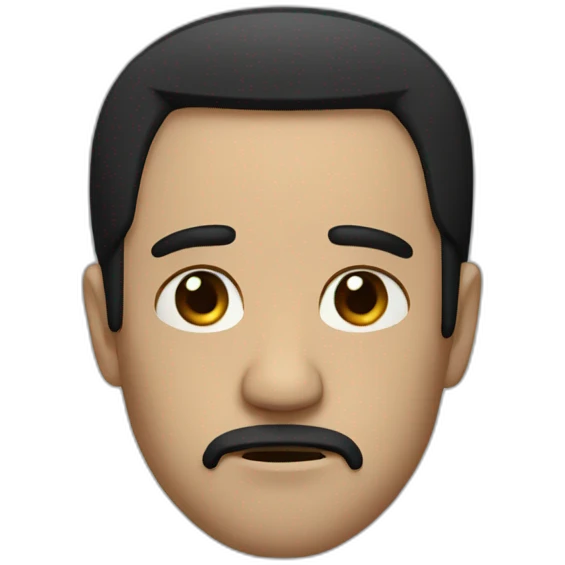 sad men with black hair emoji