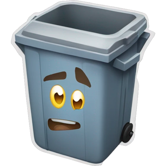 Cartoon trashcan humanized  emoji