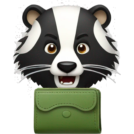 angry badger with empty wallet emoji