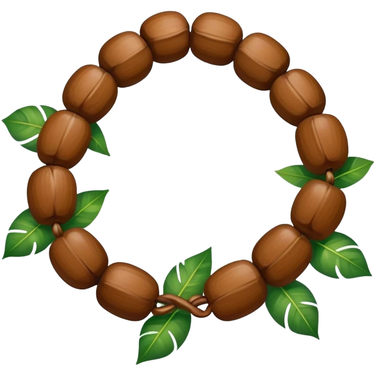 Kukui nut and ti leaf lei emoji