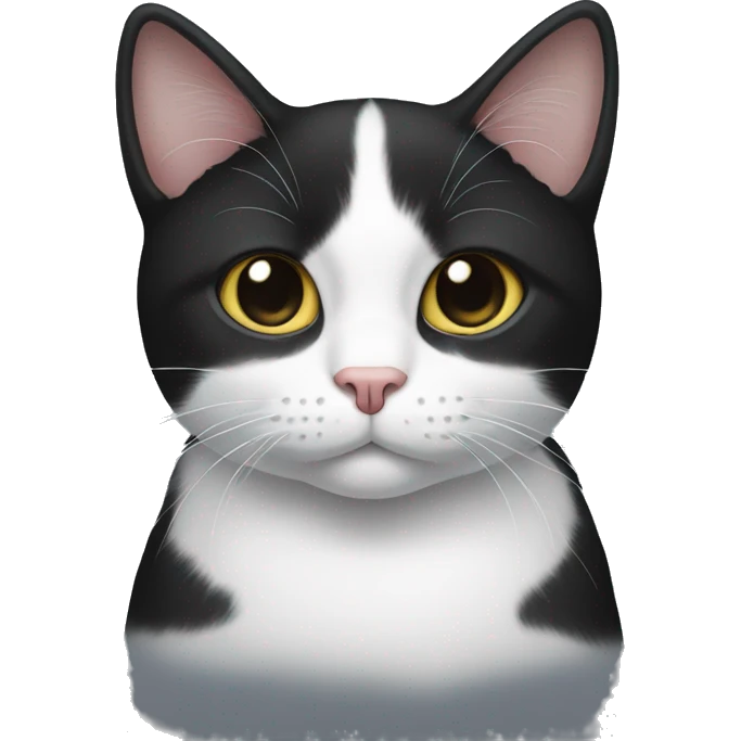 black and white cat with no tail emoji