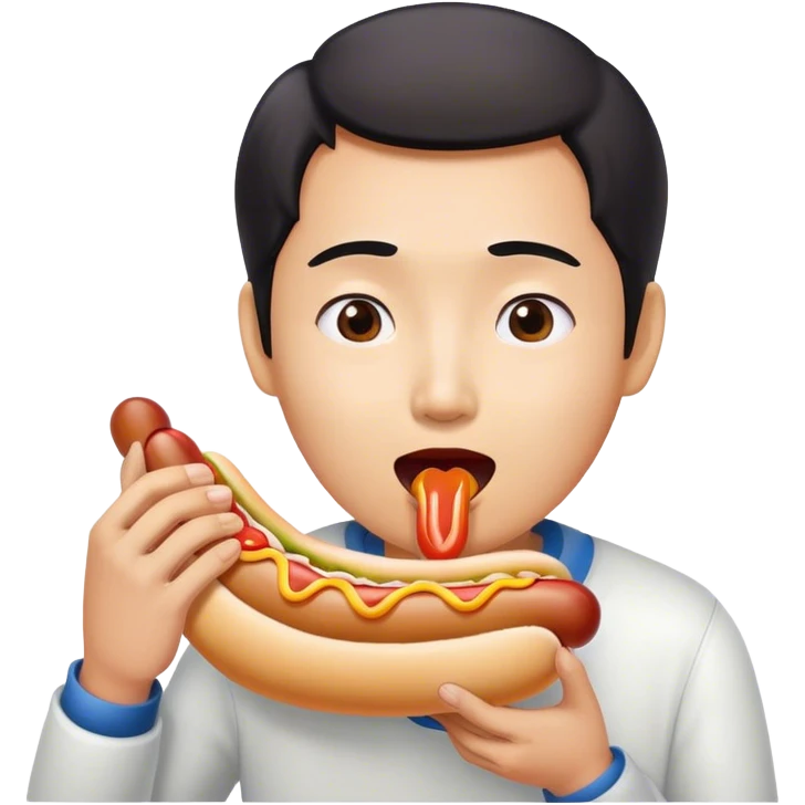 Asian eating dog  emoji