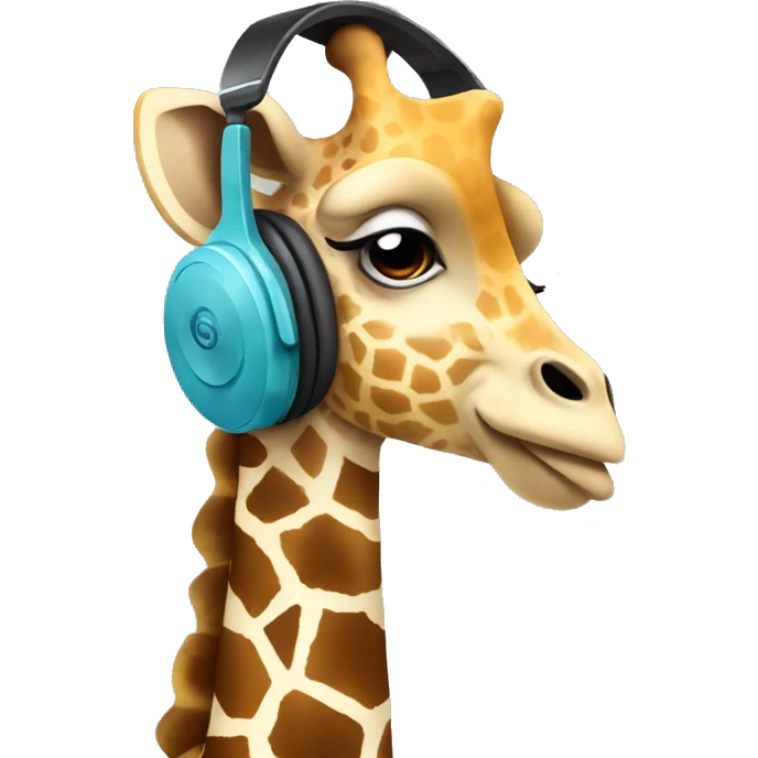 Giraffe listening to music emoji