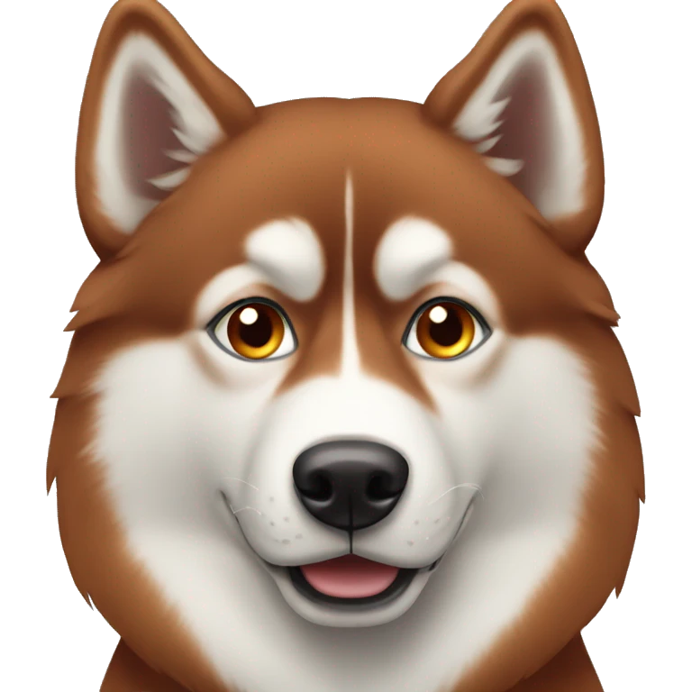 Red husky with white eyes emoji