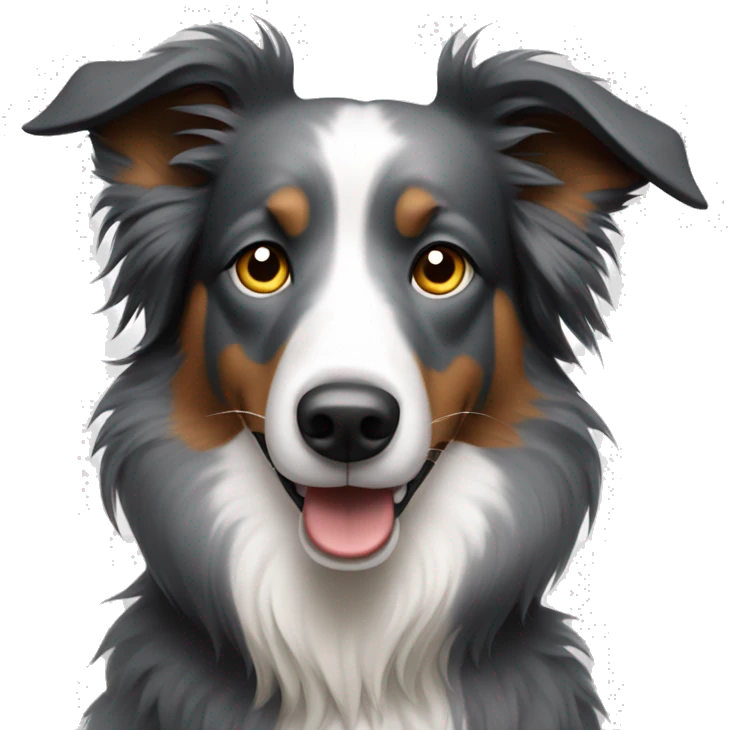 Grey border collie looking guilty  emoji