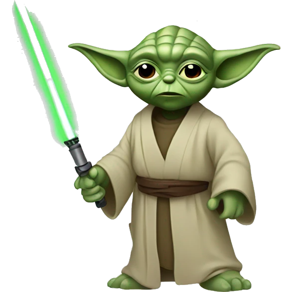 Yoda with weapon emoji
