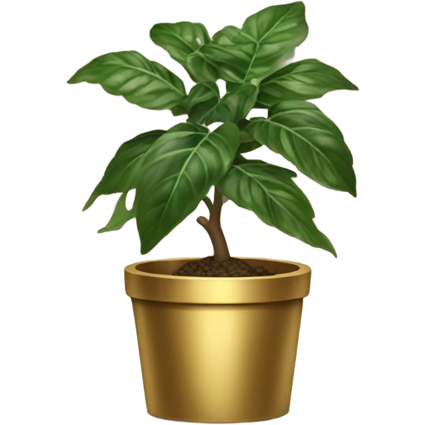 Hypoestes plant in gold pot emoji