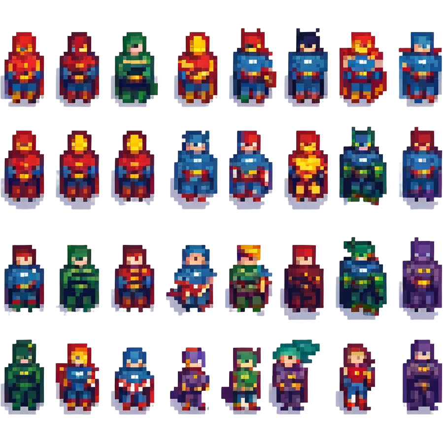 super men in pixel art style emoji