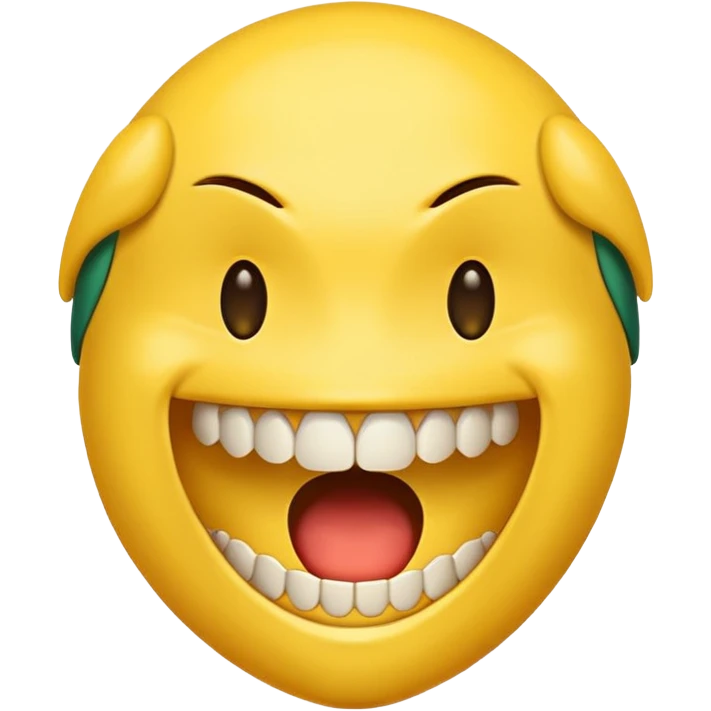 a face with a large opened mouth in emoji of whatsapp style (yellow). Larger is, better is emoji