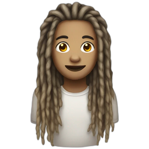 Dreadlocks with light skin emoji