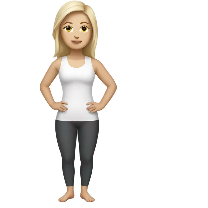 white woman in yoga suit emoji